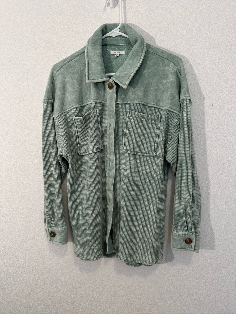 Maurice’s Waffle Shacket, Medium Green
